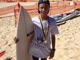 Luca wins gold in surf board riding